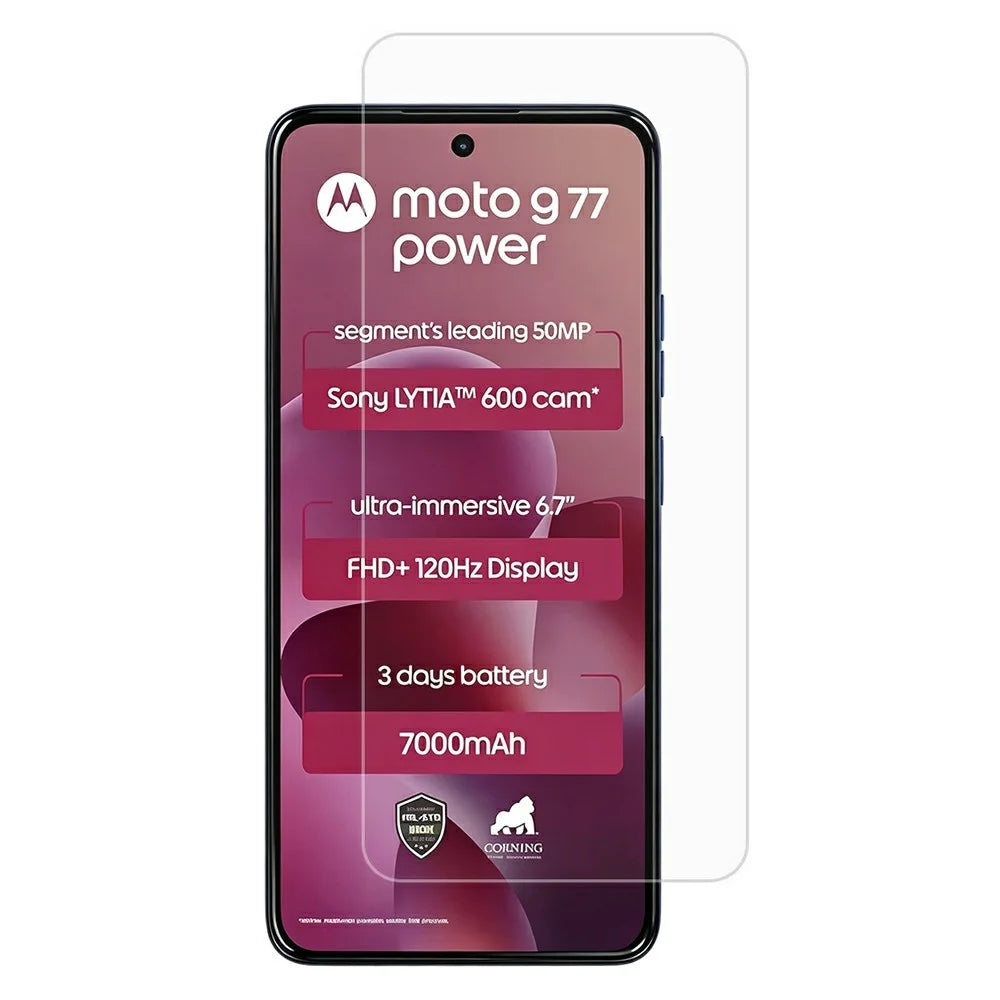 For Motorola Moto G77 Power 5G Screen Protector 0.3mm Arc Edge Tempered Glass Film, Not Complete Coverage - Transparent - 1