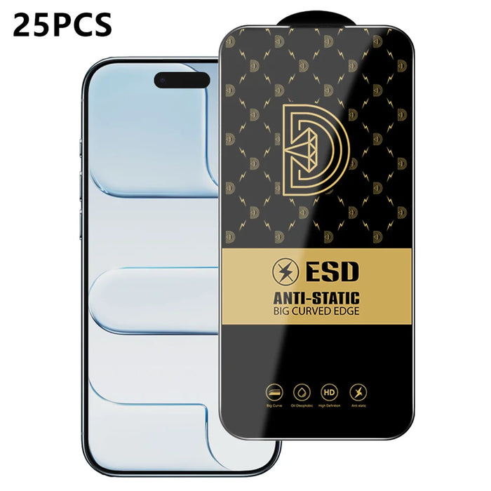 For iPhone Air 25Pcs Screen Protector Anti-static Silk Printing Medium Alumina Glass HD Clear Film - Transparent - 1