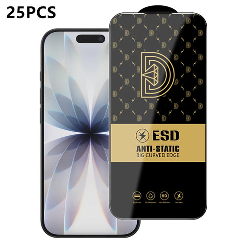 For iPhone 17 25Pcs Screen Protector Anti-static Silk Printing Medium Alumina Glass HD Clear Film - Transparent - 1