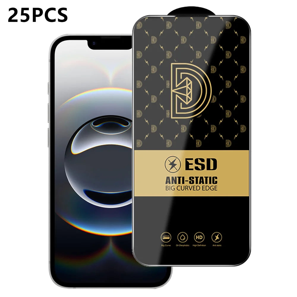 For iPhone 16e / iPhone 17e 25Pcs Screen Protector Anti-static Silk Printing Medium Alumina Glass HD Clear Film - Transparent - 1