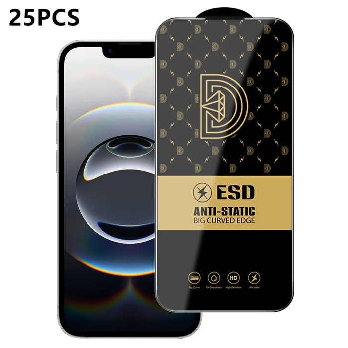 For iPhone 16e / iPhone 17e 25Pcs Screen Protector Anti-static Silk Printing Medium Alumina Glass HD Clear Film - Transparent - 1
