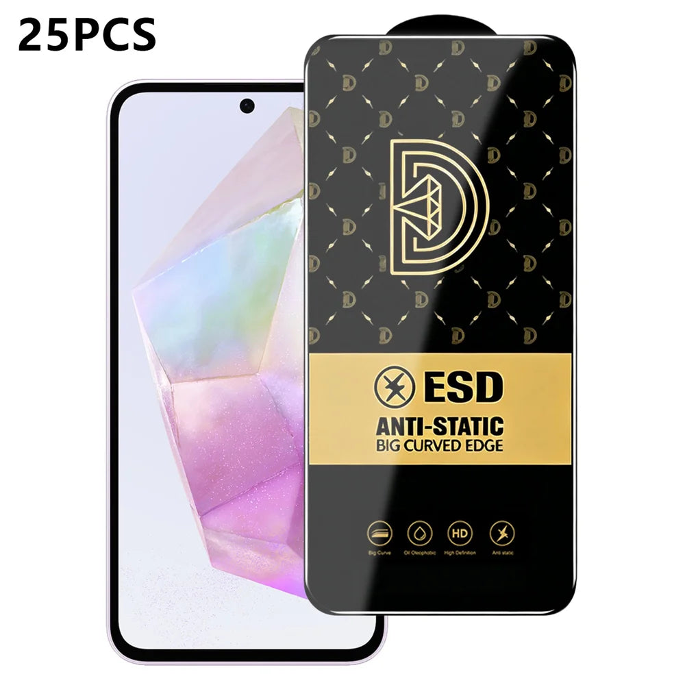For Samsung Galaxy A35 5G 25Pcs Screen Protector Anti-static Silk Printing Medium Alumina Glass HD Clear Film - Transparent - 1