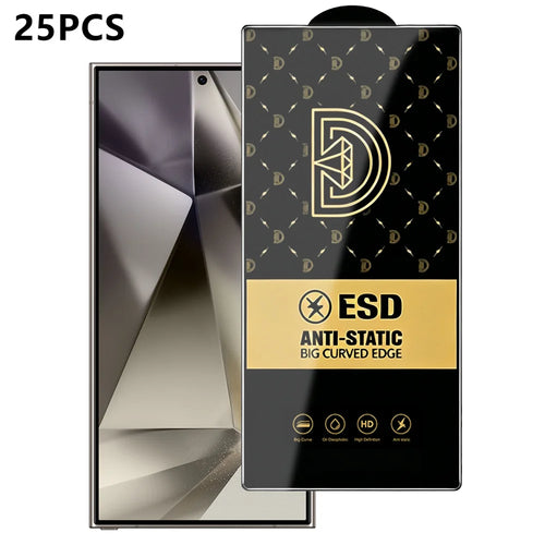 For Samsung Galaxy S24 Ultra 25Pcs Screen Protector Anti-static Silk Printing Medium Alumina Glass HD Clear Film - Transparent - 1