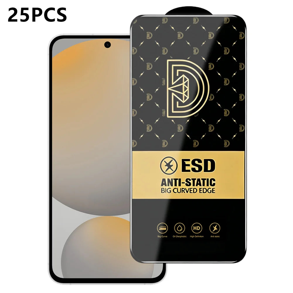 For Samsung Galaxy S24 FE 25Pcs Screen Protector Anti-static Silk Printing Medium Alumina Glass HD Clear Film - Transparent - 1