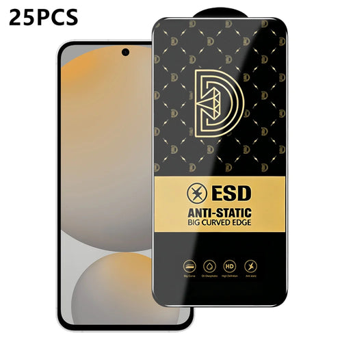 For Samsung Galaxy S24 FE 25Pcs Screen Protector Anti-static Silk Printing Medium Alumina Glass HD Clear Film - Transparent - 1