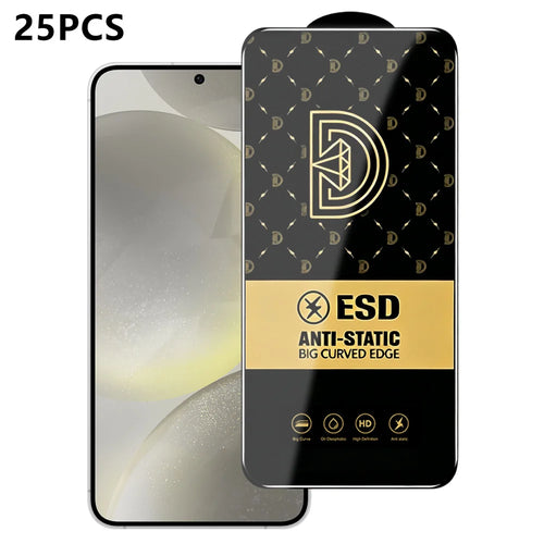 For Samsung Galaxy S24 25Pcs Screen Protector Anti-static Silk Printing Medium Alumina Glass HD Clear Film - Transparent - 1