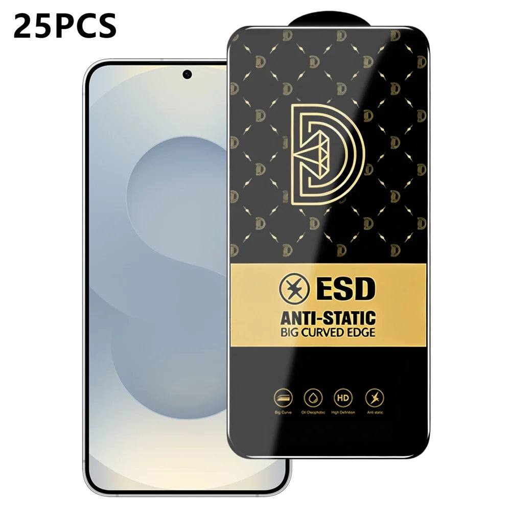 For Samsung Galaxy S25 25Pcs Screen Protector Anti-static Silk Printing Medium Alumina Glass HD Clear Film - Transparent - 1