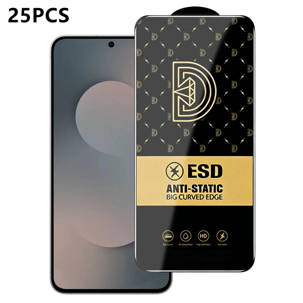 For Samsung Galaxy S25 FE 25Pcs Screen Protector Anti-static Silk Printing Medium Alumina Glass HD Clear Film - Transparent - 1