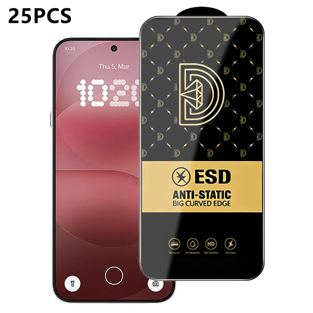 For Nothing Phone (4a) Pro 25Pcs Screen Protector Anti-static Silk Printing Medium Alumina Glass HD Clear Film - Transparent - 1