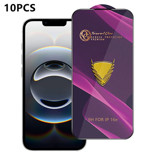 For iPhone 16e / iPhone 17e 10Pcs Screen Protector Full Cover Anti-Static Clear High Aluminium-silicon Glass Film - Transparent - 1