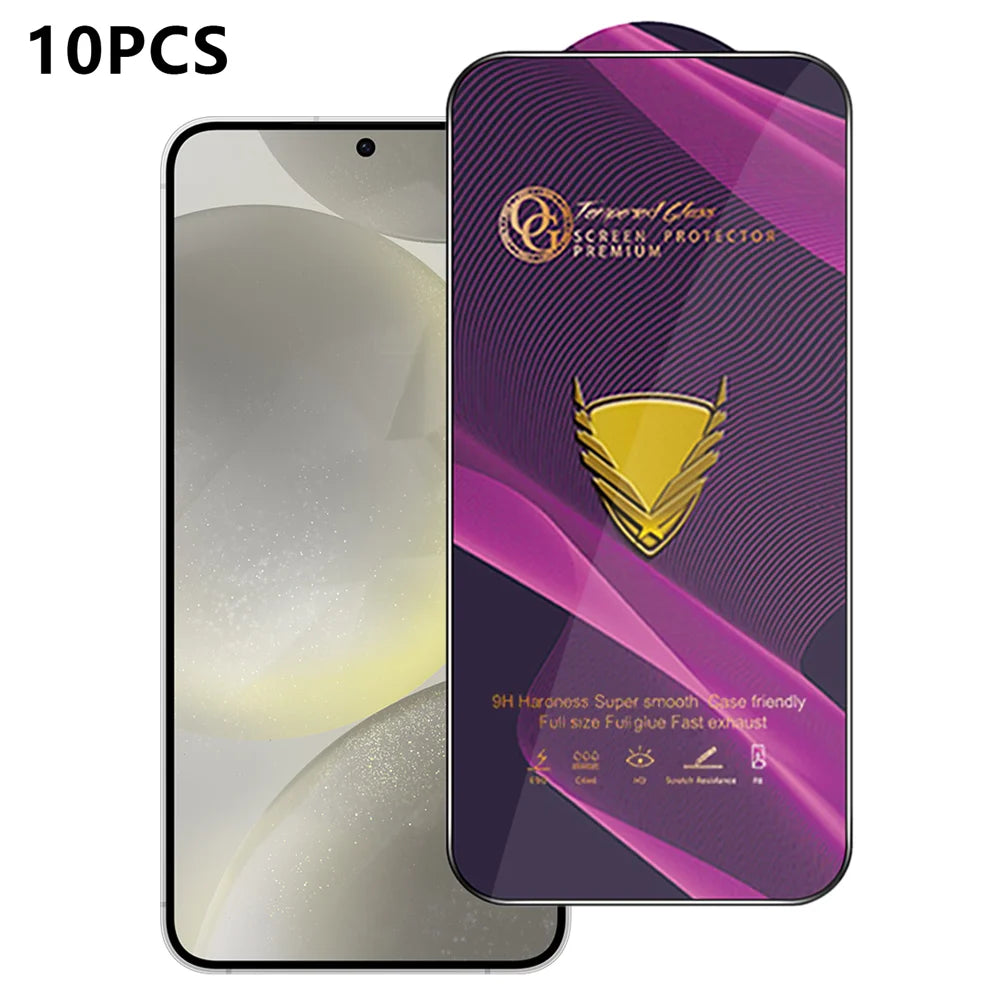 For Samsung Galaxy S24 10Pcs Screen Protector Full Cover Anti-Static Clear High Aluminium-silicon Glass Film - Transparent - 1