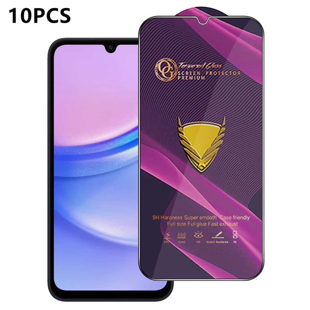 For Samsung Galaxy A15 5G 10Pcs Screen Protector Full Cover Anti-Static Clear High Aluminium-silicon Glass Film - Transparent - 1