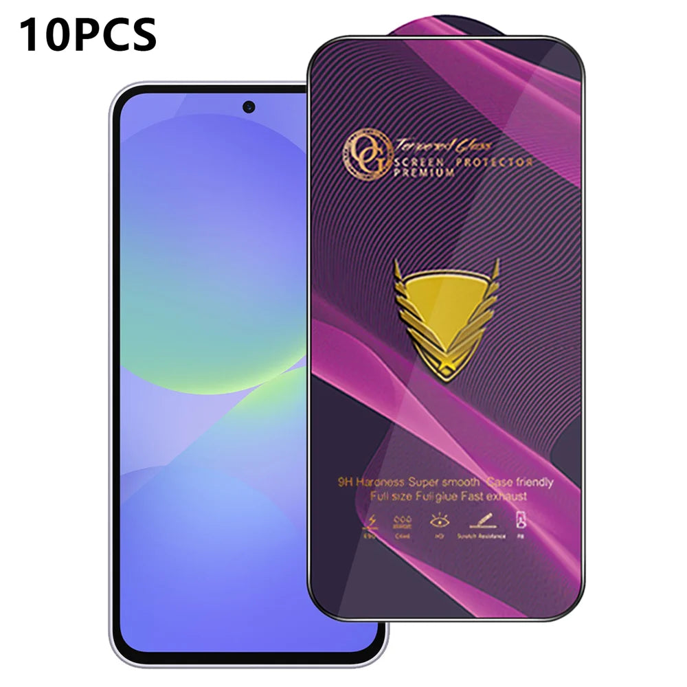 For Samsung Galaxy A36 5G 10Pcs Screen Protector Full Cover Anti-Static Clear High Aluminium-silicon Glass Film - Transparent - 1
