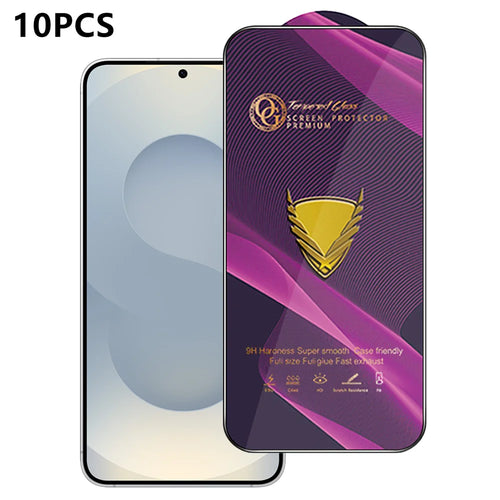 For Samsung Galaxy S25 10Pcs Screen Protector Full Cover Anti-Static Clear High Aluminium-silicon Glass Film - Transparent - 1
