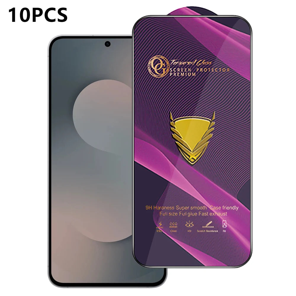 For Samsung Galaxy S25 FE 10Pcs Screen Protector Full Cover Anti-Static Clear High Aluminium-silicon Glass Film - Transparent - 1