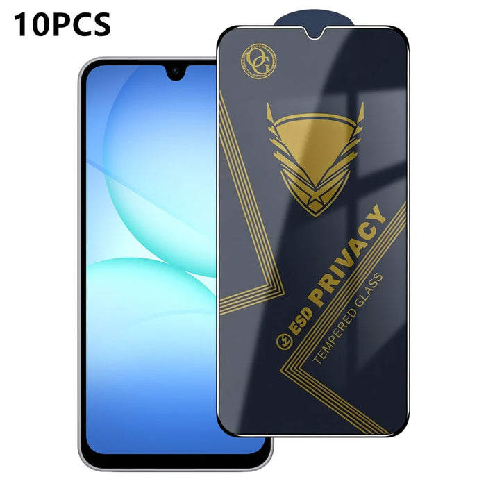 For Samsung Galaxy A18 5G / A18 4G / A17 5G / A17 4G 10Pcs Privacy Screen Protector 28° Anti-Spy Anti-Static High Aluminium-silicon Glass Film - Black - 1