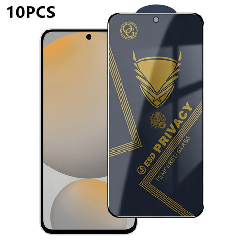 For Samsung Galaxy S24 FE 10Pcs Privacy Screen Protector 28° Anti-Spy Anti-Static High Aluminium-silicon Glass Film - Black - 1
