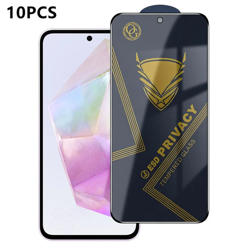 For Samsung Galaxy A35 5G 10Pcs Privacy Screen Protector 28° Anti-Spy Anti-Static High Aluminium-silicon Glass Film - Black - 1