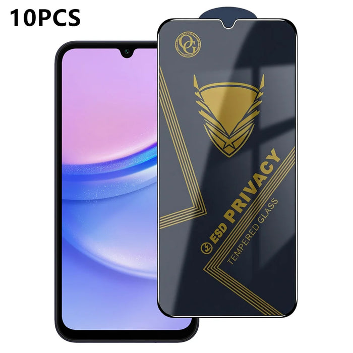 For Samsung Galaxy A15 5G 10Pcs Privacy Screen Protector 28° Anti-Spy Anti-Static High Aluminium-silicon Glass Film - Black - 1