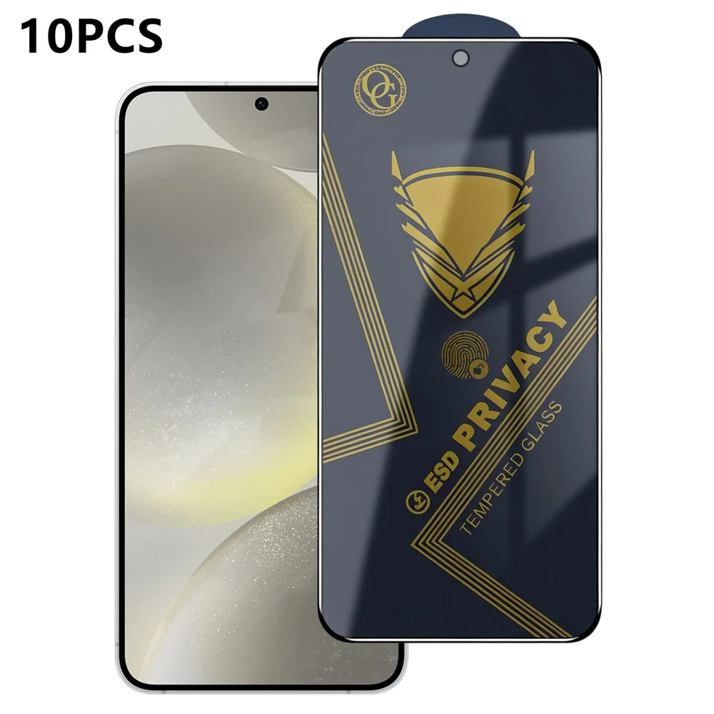 For Samsung Galaxy S24+ 10Pcs Privacy Screen Protector 28° Anti-Spy Anti-Static High Aluminium-silicon Glass Film - Black - 1