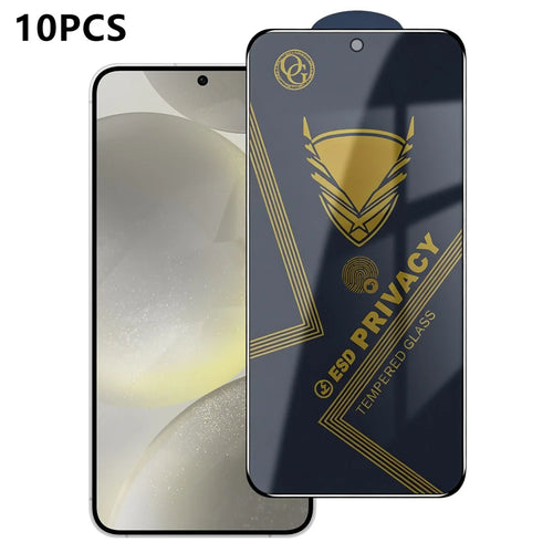 For Samsung Galaxy S24 10Pcs Privacy Screen Protector 28° Anti-Spy Anti-Static High Aluminium-silicon Glass Film - Black - 1