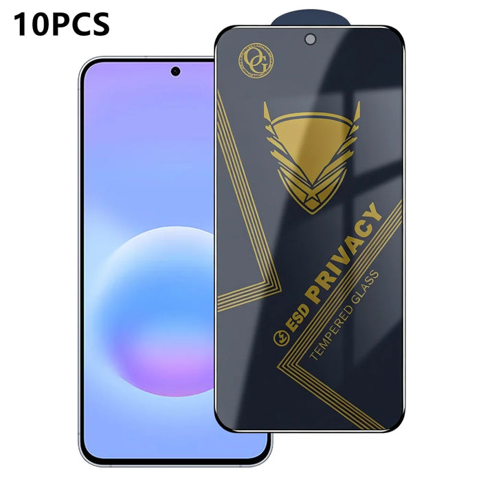 For Samsung Galaxy A57 5G 10Pcs Privacy Screen Protector 28° Anti-Spy Anti-Static High Aluminium-silicon Glass Film - Black - 1