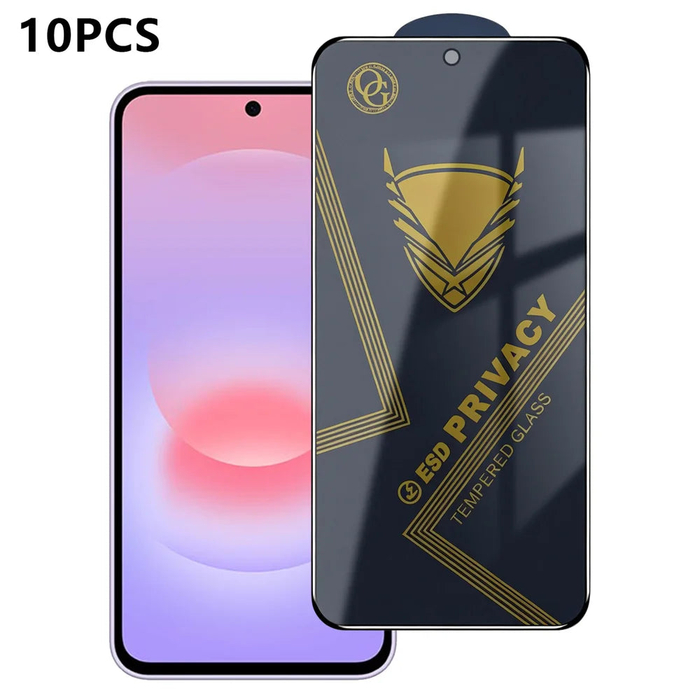 For Samsung Galaxy A37 5G 10Pcs Privacy Screen Protector 28° Anti-Spy Anti-Static High Aluminium-silicon Glass Film - Black - 1
