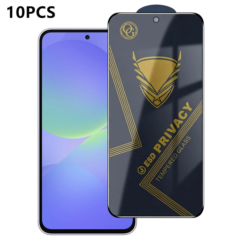 For Samsung Galaxy A36 5G 10Pcs Privacy Screen Protector 28° Anti-Spy Anti-Static High Aluminium-silicon Glass Film - Black - 1