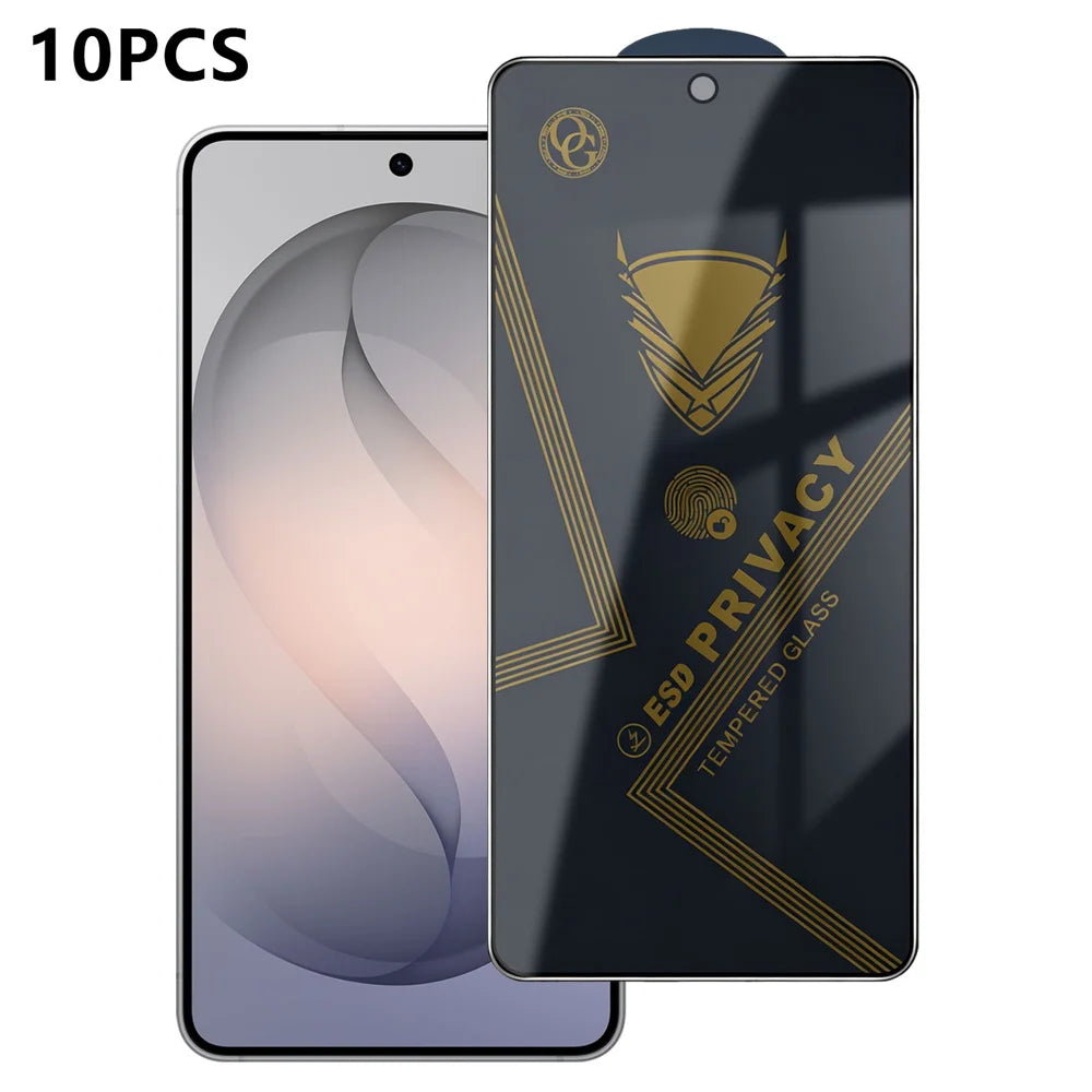For Samsung Galaxy S26+ 10Pcs Privacy Screen Protector 28° Anti-Spy Anti-Static High Aluminium-silicon Glass Film - Black - 1
