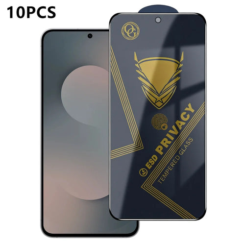 For Samsung Galaxy S25 FE 10Pcs Privacy Screen Protector 28° Anti-Spy Anti-Static High Aluminium-silicon Glass Film - Black - 1