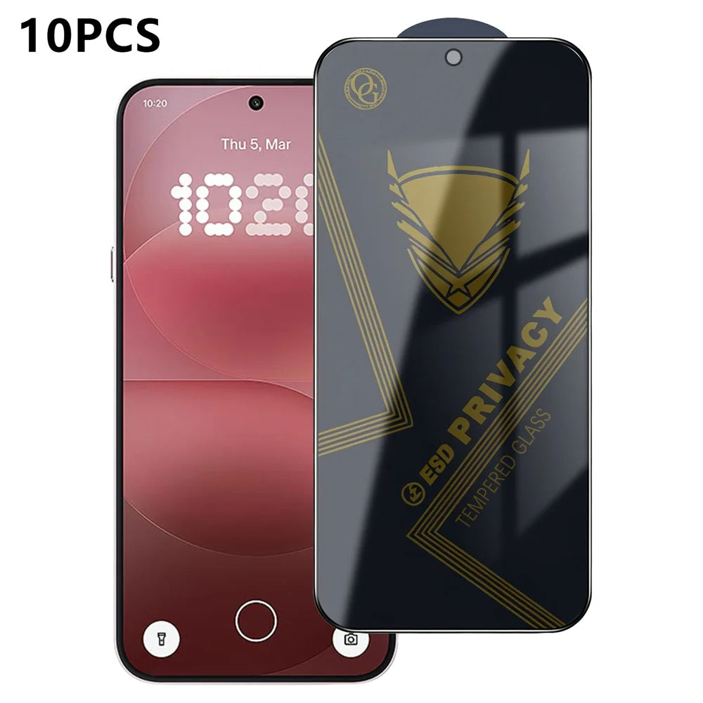 For Nothing Phone (4a) Pro 10Pcs Privacy Screen Protector 28° Anti-Spy Anti-Static High Aluminium-silicon Glass Film - Black - 1