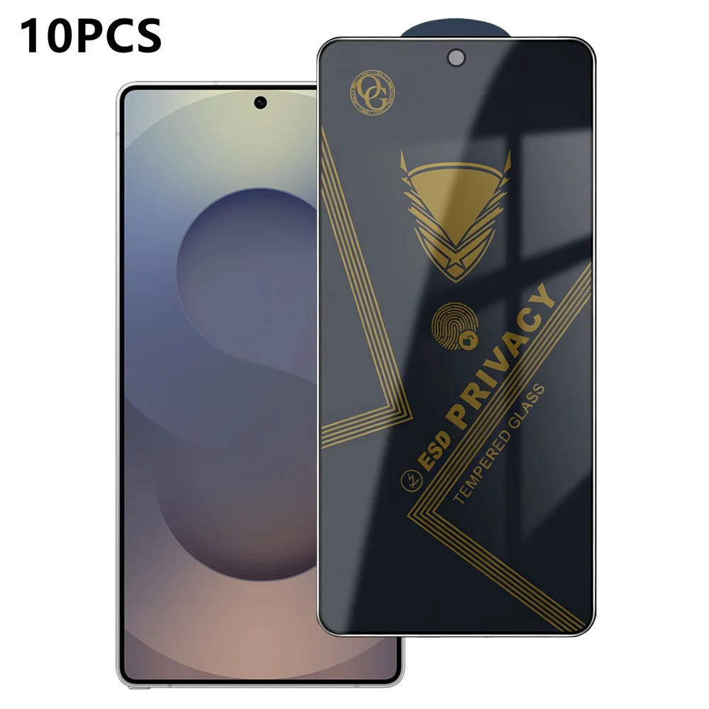 For Samsung Galaxy S25 Ultra 10Pcs Privacy Screen Protector 28° Anti-Spy Anti-Static High Aluminium-silicon Glass Film - Black - 1