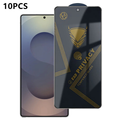 For Samsung Galaxy S25 Ultra 10Pcs Privacy Screen Protector 28° Anti-Spy Anti-Static High Aluminium-silicon Glass Film - Black - 1