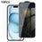 For iPhone 15 10Pcs Privacy Screen Protector 28° Anti-Spy Anti-Static High Aluminium-silicon Glass Film - Black - 1