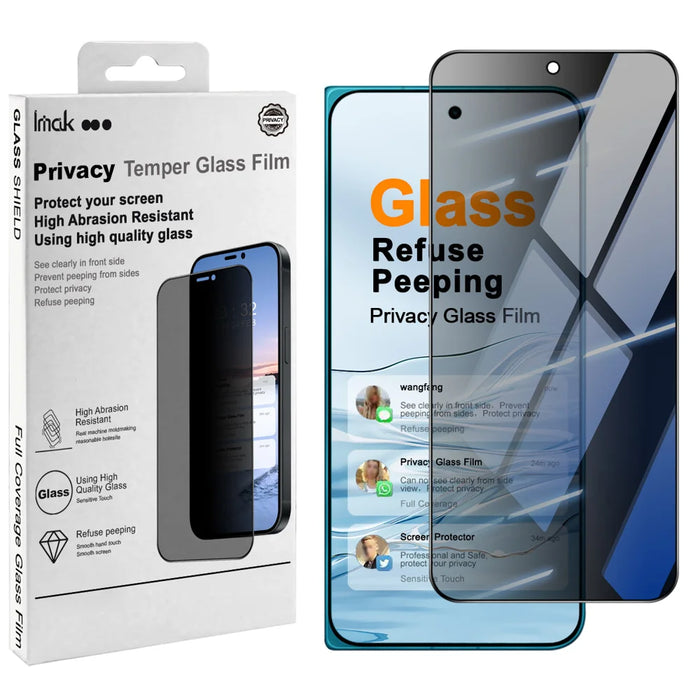 IMAK for vivo X Fold6 5G Anti Peep Tempered Glass Screen Protector Full Coverage - Black - Black - 2