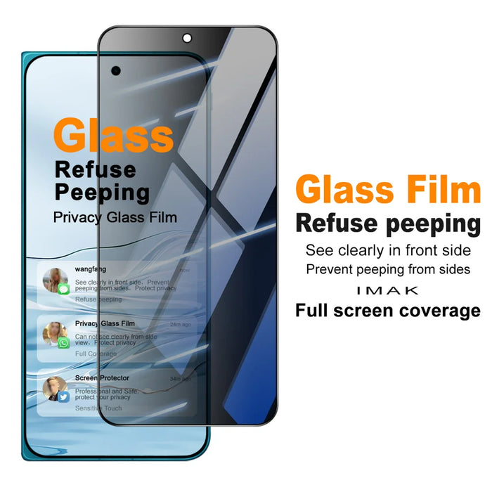IMAK for vivo X Fold6 5G Anti Peep Tempered Glass Screen Protector Full Coverage - Black - Black - 3