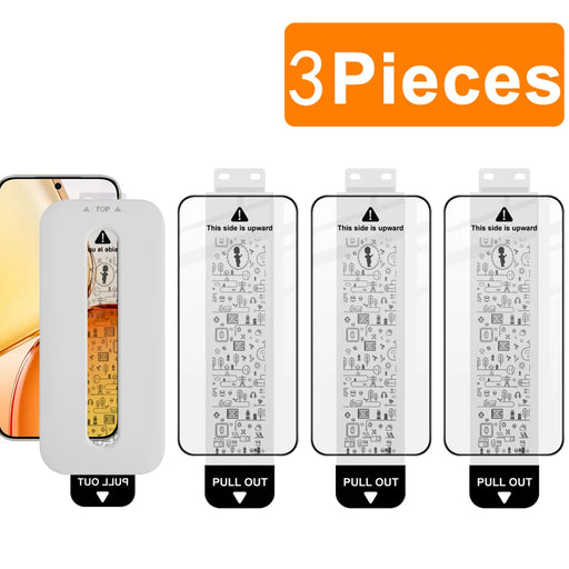 IMAK for Honor X80 Pro Max 5G 3Pcs Tempered Glass Full Screen Protector Full Glue Film with Dust-free Installation Tool (Fingerprint Unlock) - Black - Transparent - 1