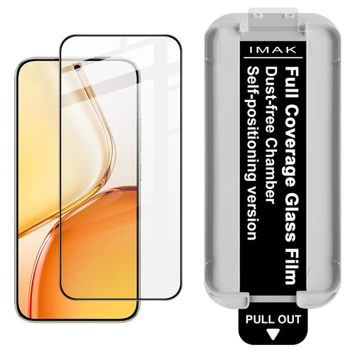 IMAK for Honor X80 Pro Max 5G Tempered Glass Full Screen Protector Full Glue Film with Dust-free Installation Tool (Fingerprint Unlock) - Black - Transparent - 1
