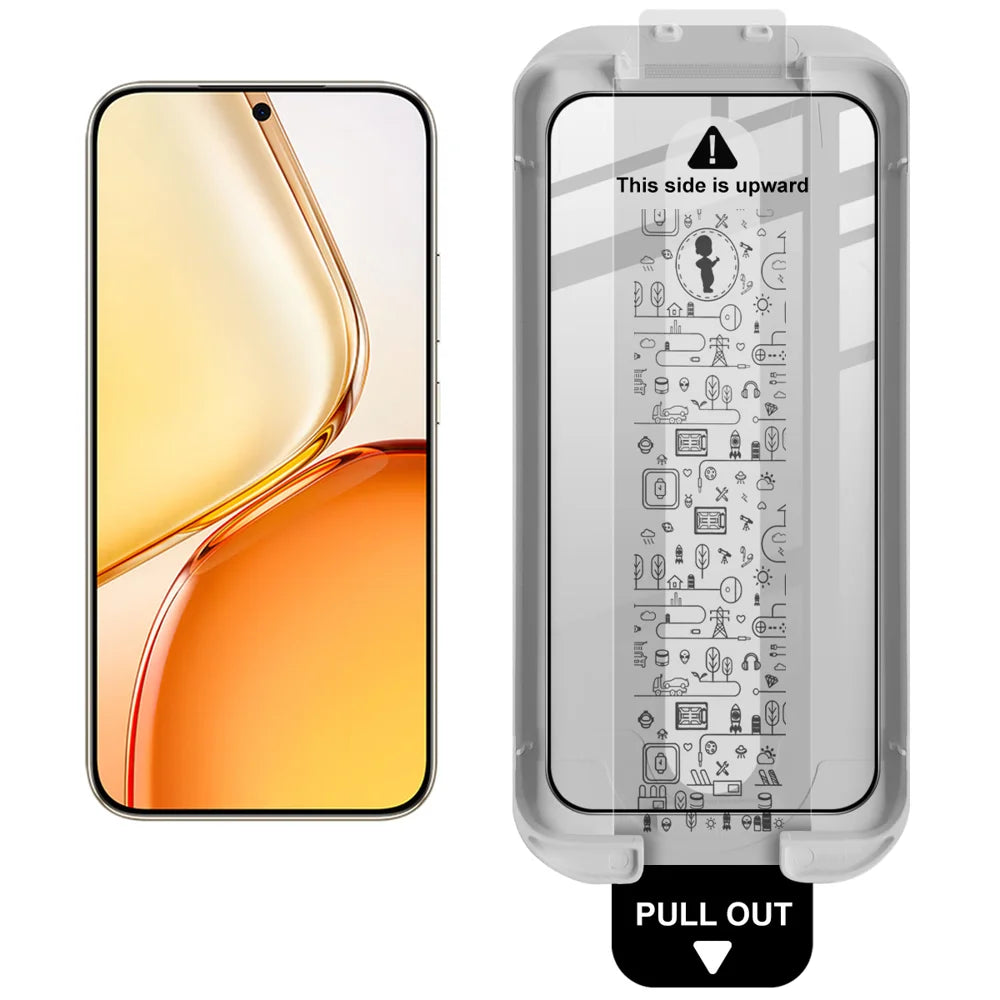 IMAK for Honor X80 Pro Max 5G Tempered Glass Full Screen Protector Full Glue Film with Dust-free Installation Tool (Fingerprint Unlock) - Black - Transparent - 2