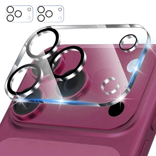 HAT PRINCE for iPhone 18 Pro 2Pcs Camera Lens Protector ENKAY  Tempered Glass Lens Film with Black Ring - Transparent - 1