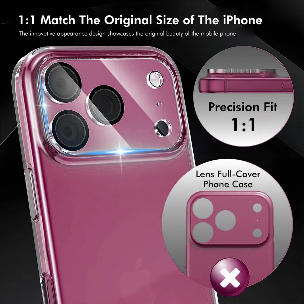 HAT PRINCE for iPhone 18 Pro Max Camera Lens Protector ENKAY  Tempered Glass Lens Film with Black Ring - Transparent - 2