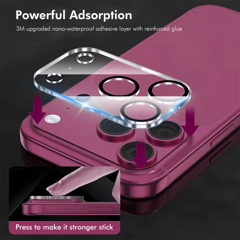 HAT PRINCE for iPhone 18 Pro Max Camera Lens Protector ENKAY  Tempered Glass Lens Film with Black Ring - Transparent - 3
