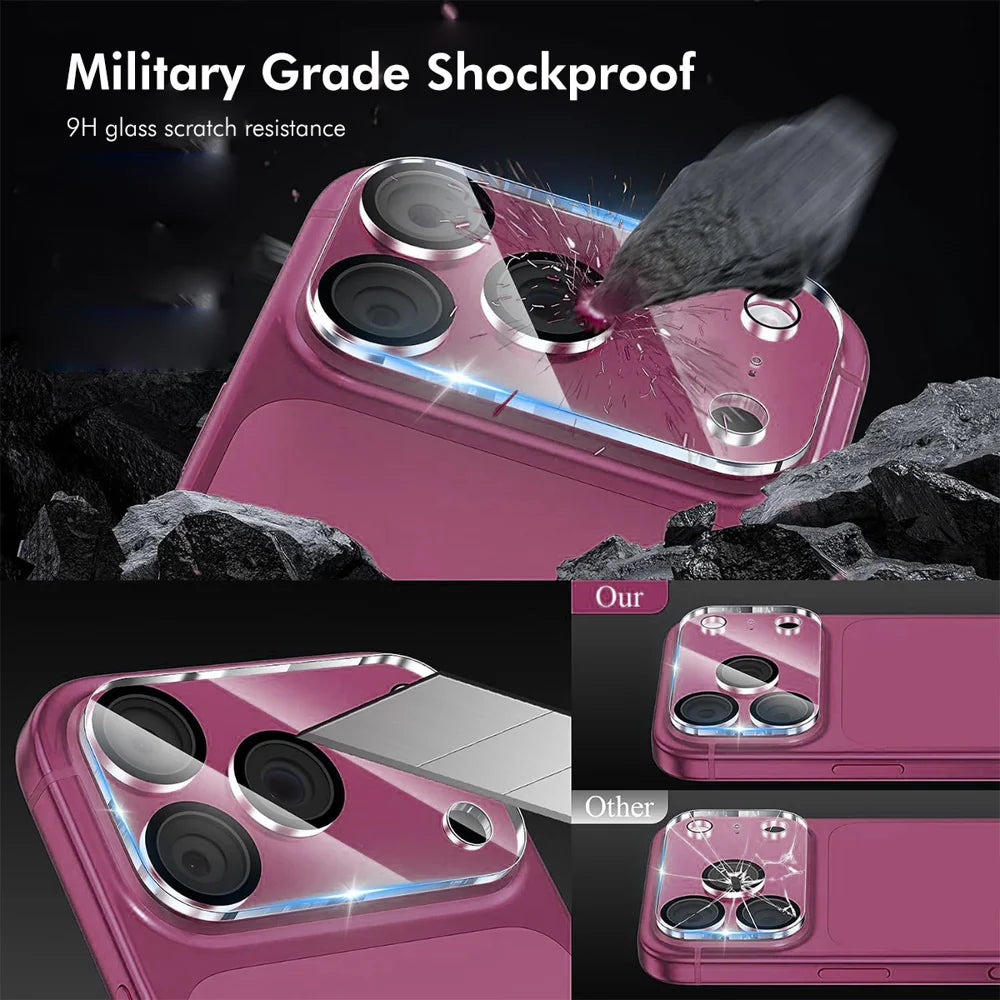 HAT PRINCE for iPhone 18 Pro Max Camera Lens Protector ENKAY  Tempered Glass Lens Film with Black Ring - Transparent - 4