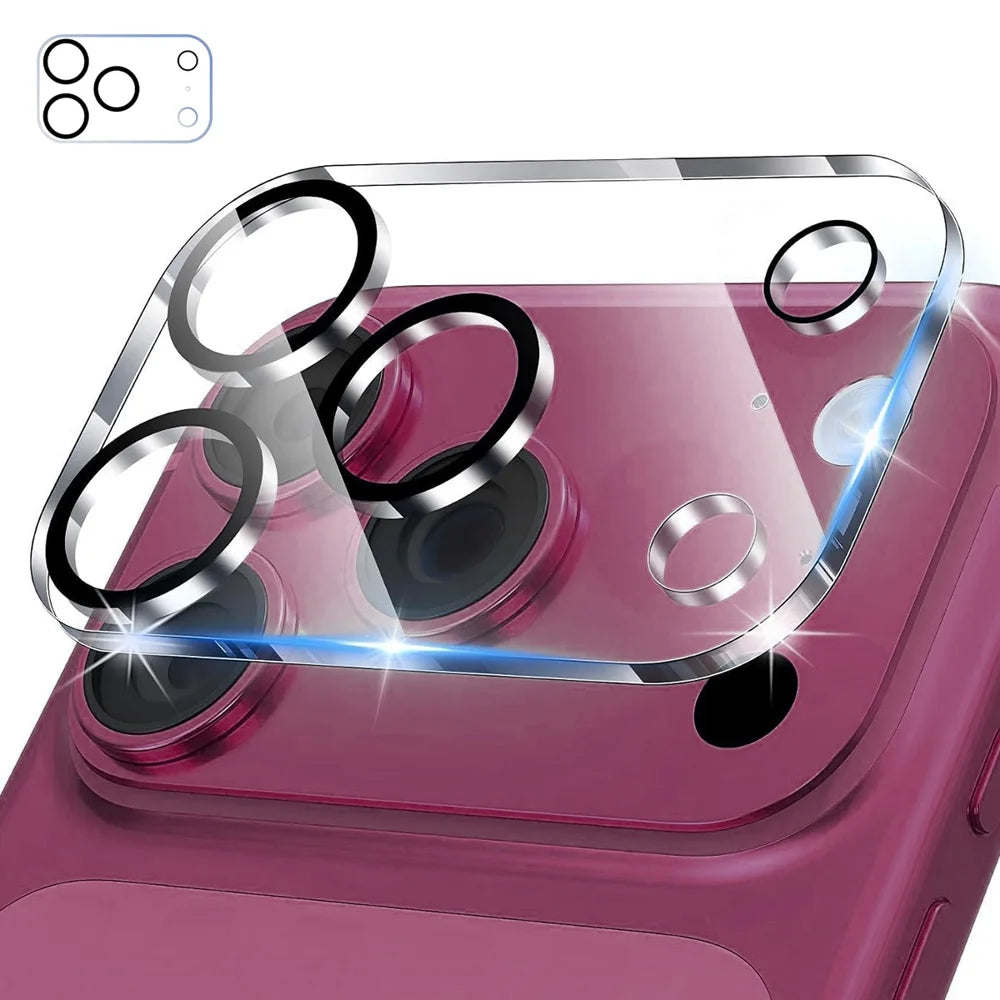 HAT PRINCE for iPhone 18 Pro Camera Lens Protector ENKAY  Tempered Glass Lens Film with Black Ring - Transparent - 1
