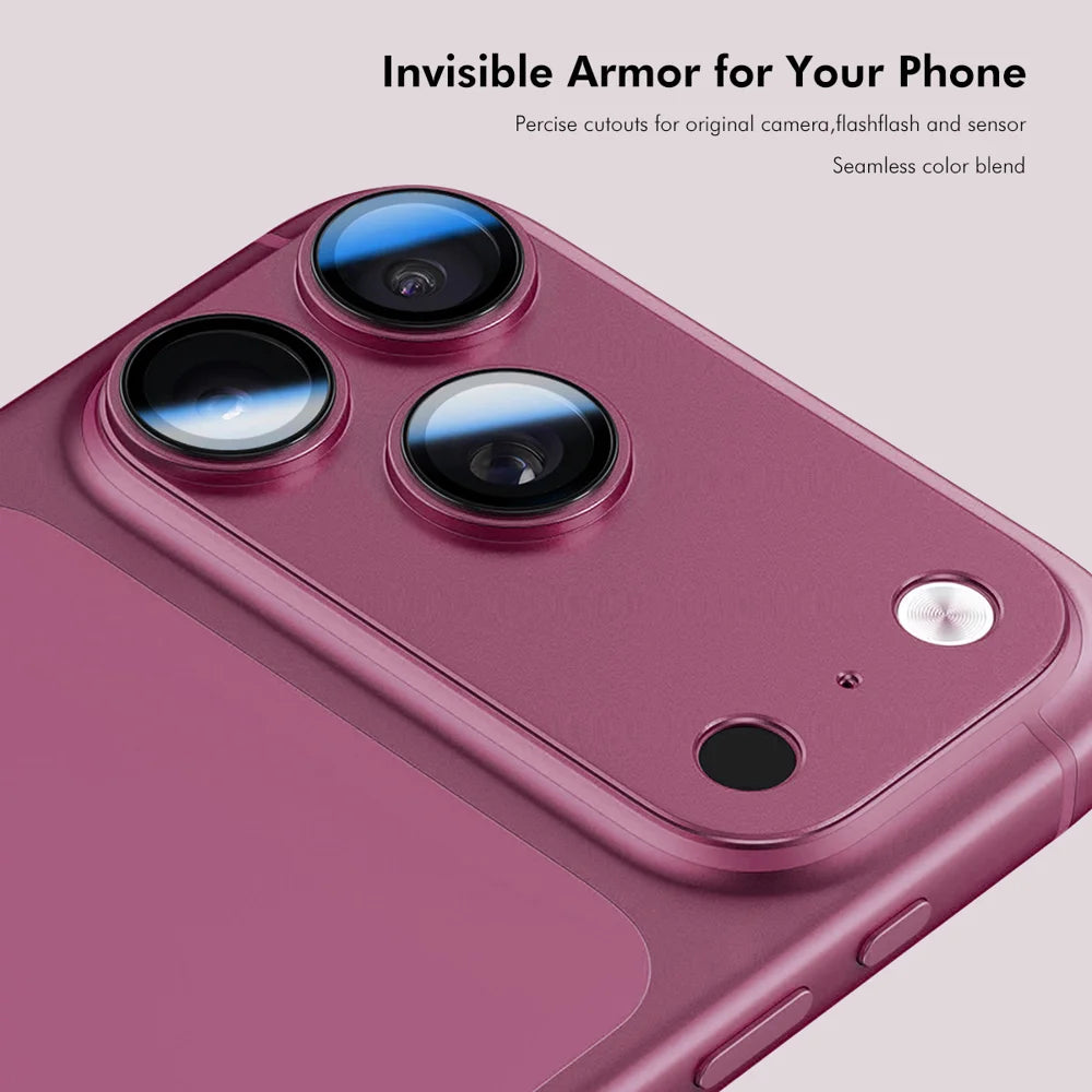 HAT PRINCE for iPhone 18 Pro ENKAY  Camera Lens Protector Matte AR Metal + Tempered Glass Lens Film - Light Blue - 3