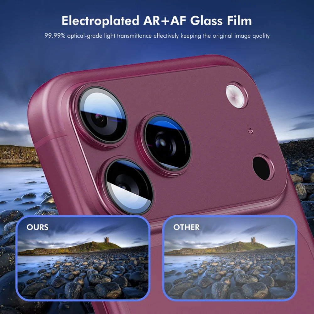 HAT PRINCE for iPhone 18 Pro ENKAY  Camera Lens Protector Matte AR Metal + Tempered Glass Lens Film - Light Blue - 5