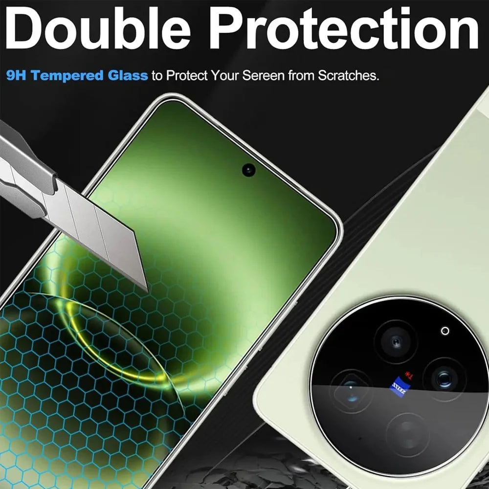 For vivo X Fold6 5G HD Full Screen Protector Silk Printing Black Edge High Aluminium-silicon Glass Film - Transparent - 4