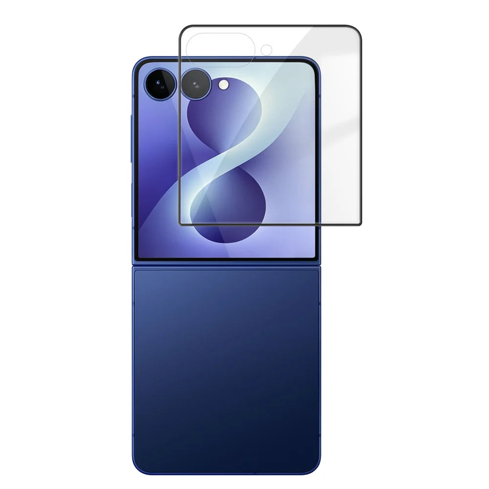 For Samsung Galaxy Z Flip8 HD Full Screen Protector Silk Printing Black Edge High Aluminium-silicon Glass Film - Transparent - 1