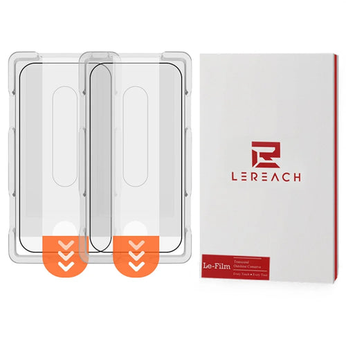 LEREACH 2Pcs For Oppo Reno16 F 5G  /  Reno16 FS 5G  /  Reno15 F 5G  /  Reno15 5G (Global)  /  Reno15 FS 5G Tempered Glass Full Screen Protector Anti-Fingerprint Film with Dust-Free Installation Tool - Black - 1