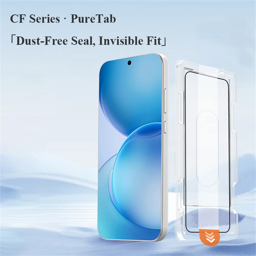 LEREACH 2Pcs For Oppo Reno16 F 5G  /  Reno16 FS 5G  /  Reno15 F 5G  /  Reno15 5G (Global)  /  Reno15 FS 5G Tempered Glass Full Screen Protector Anti-Fingerprint Film with Dust-Free Installation Tool - Black - 2